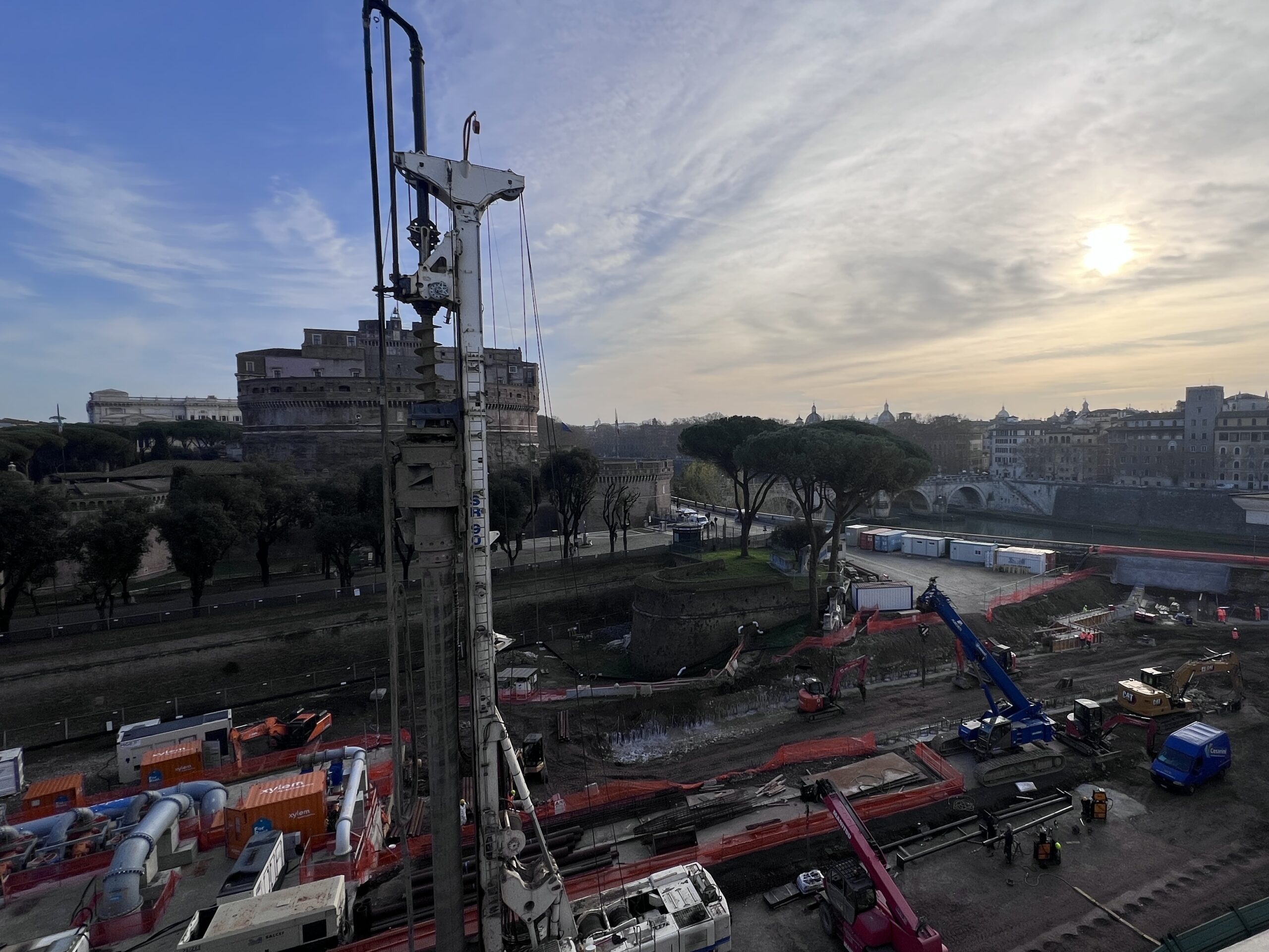 Il cantiere del sottopasso di piazza Pia per il Giubileo 2025